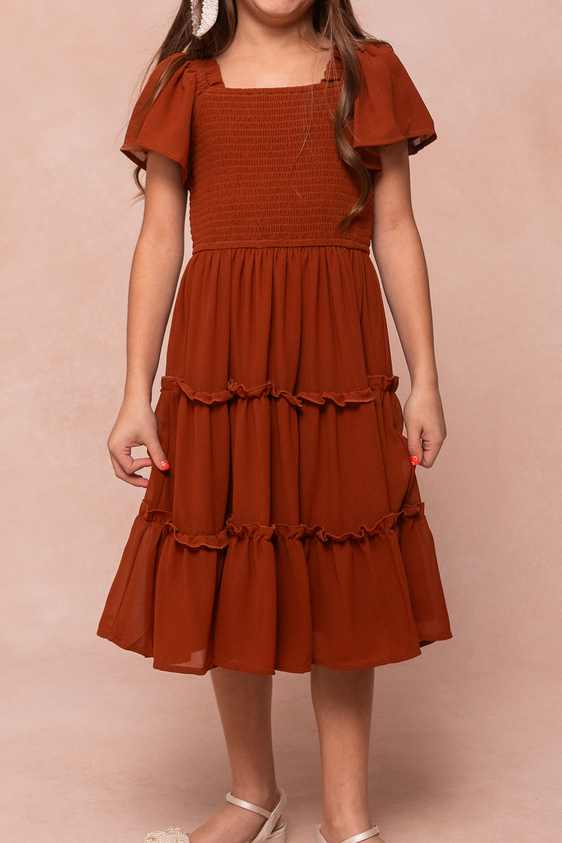 Mini Ellie Dress in Amber Chiffon