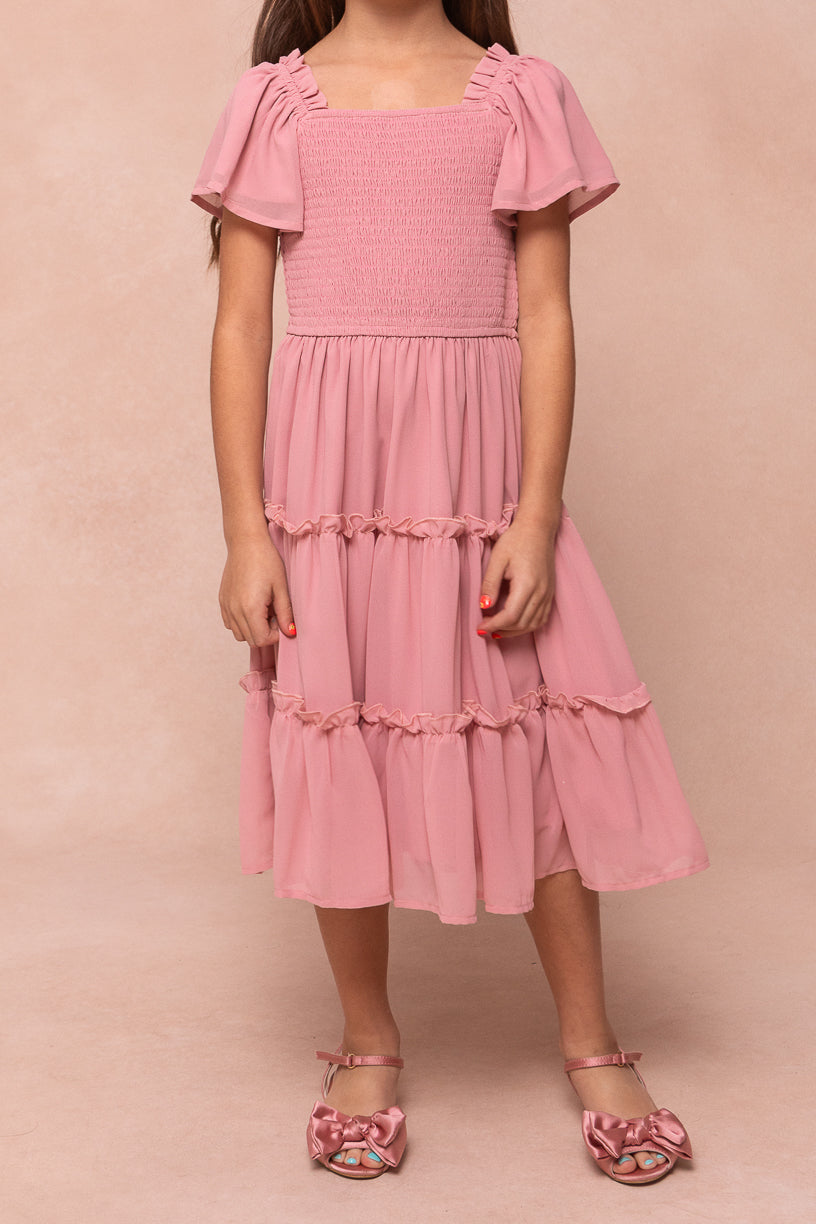 Mini Ellie Dress in Blush Chiffon