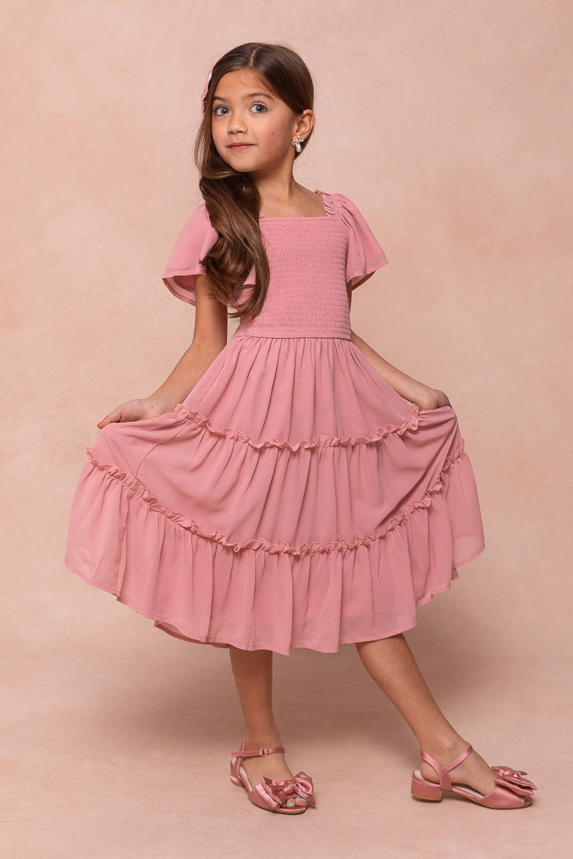 Mini Ellie Dress in Blush Chiffon - FINAL SALE