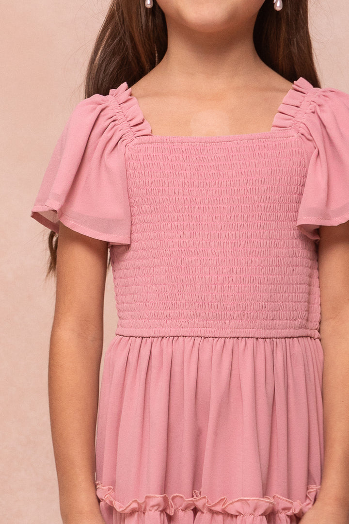 Mini Ellie Dress in Blush Chiffon