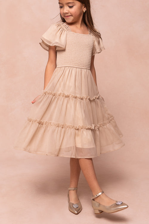 Mini Ellie Dress in Champagne Chiffon