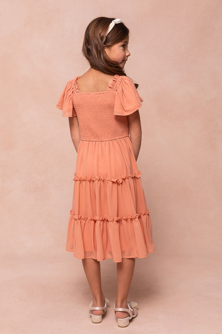 Mini Ellie Dress in Apricot Crush Chiffon