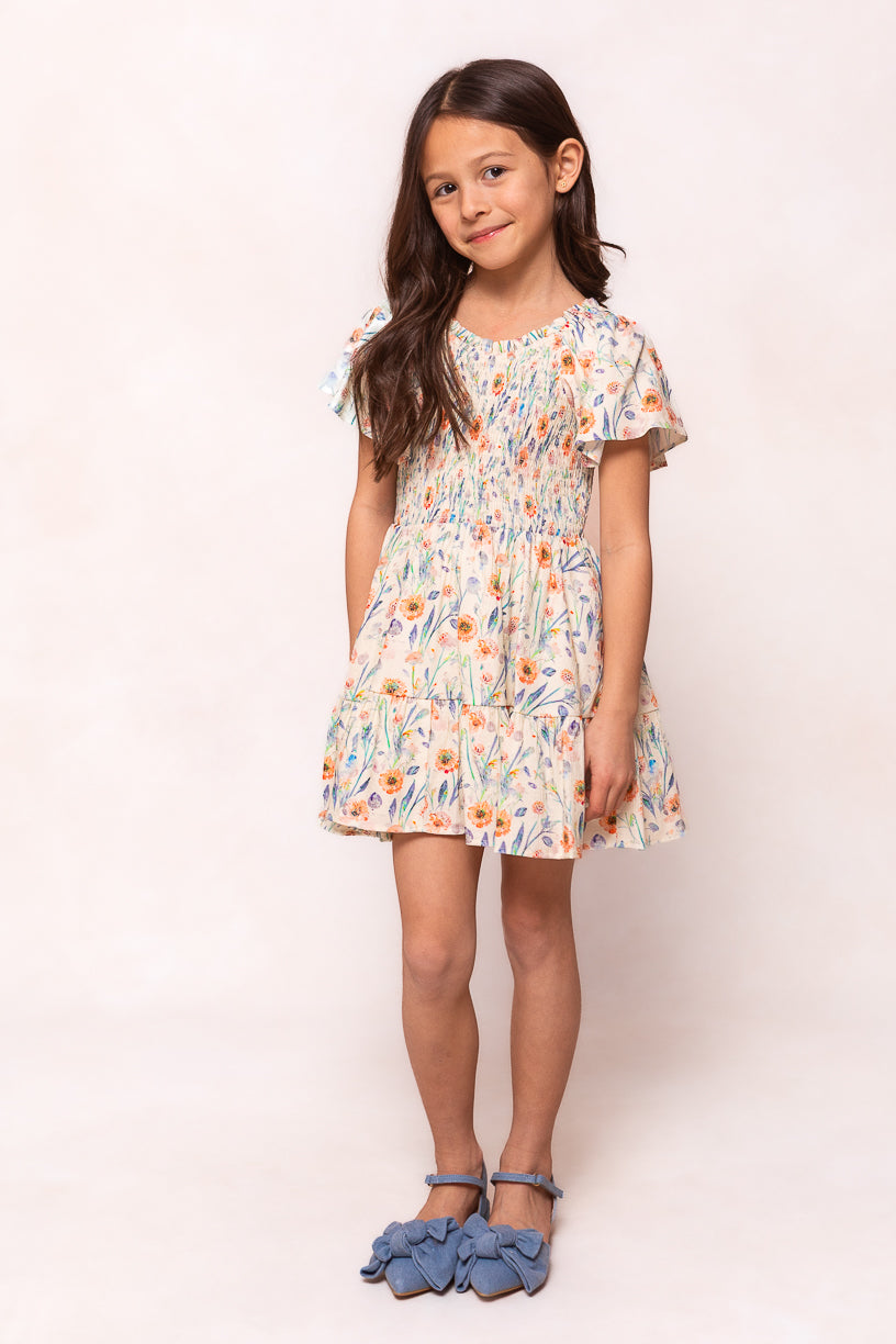 Mini Eva Dress in Cream Floral