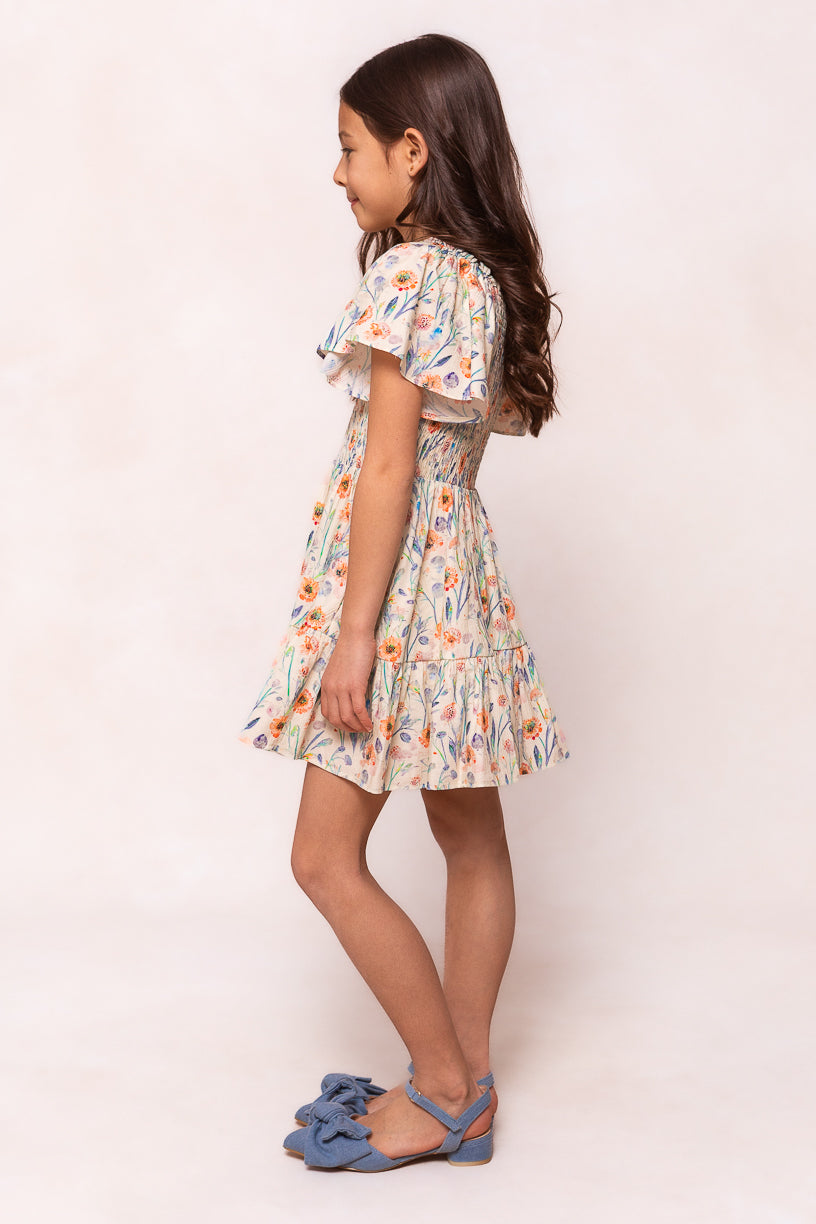 Mini Eva Dress in Cream Floral