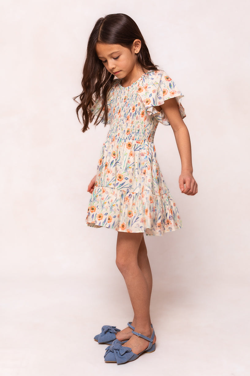 Mini Eva Dress in Cream Floral