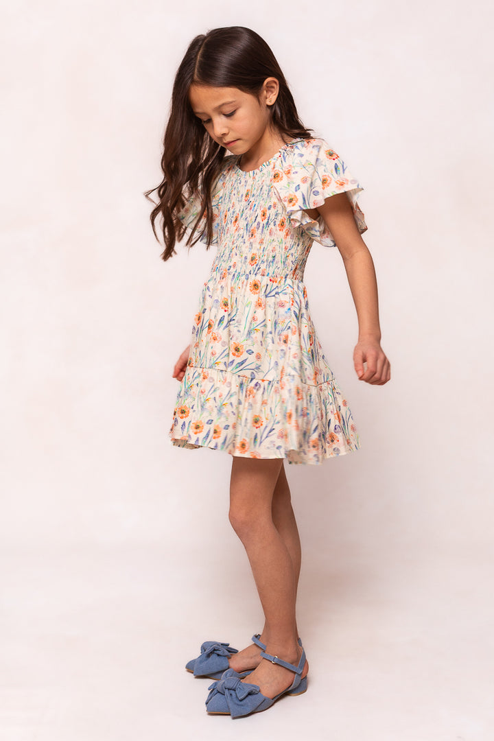 Mini Eva Dress in Cream Floral