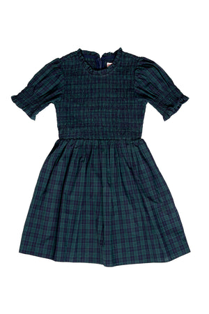 Green plaid dress on a white background