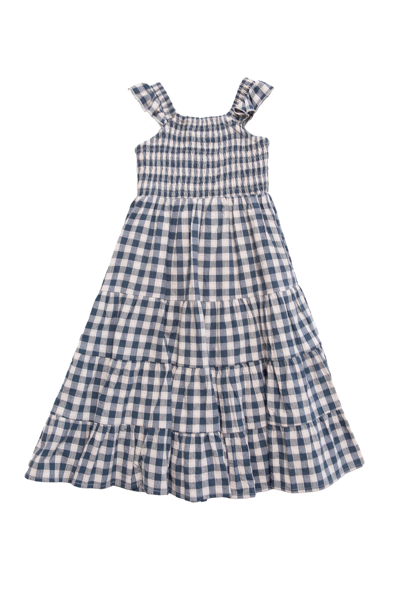 Mini Hailey Dress in Indigo Gingham 3T