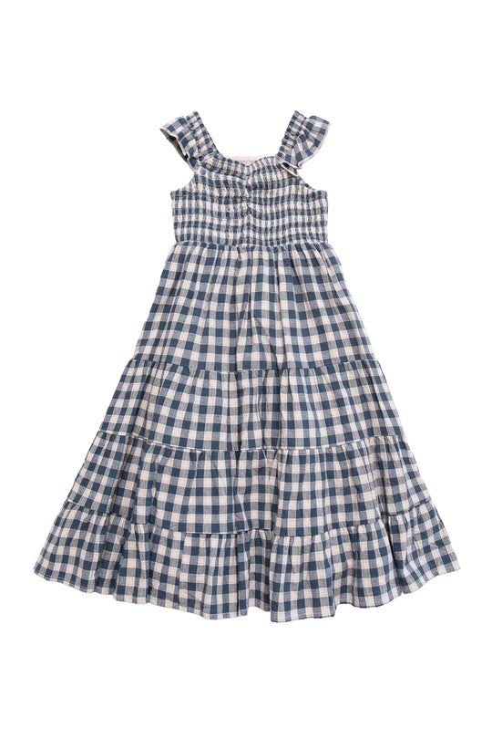 Mini Hailey Dress in Indigo Gingham 3T Mini Hailey Dress in Indigo Gingham 3T