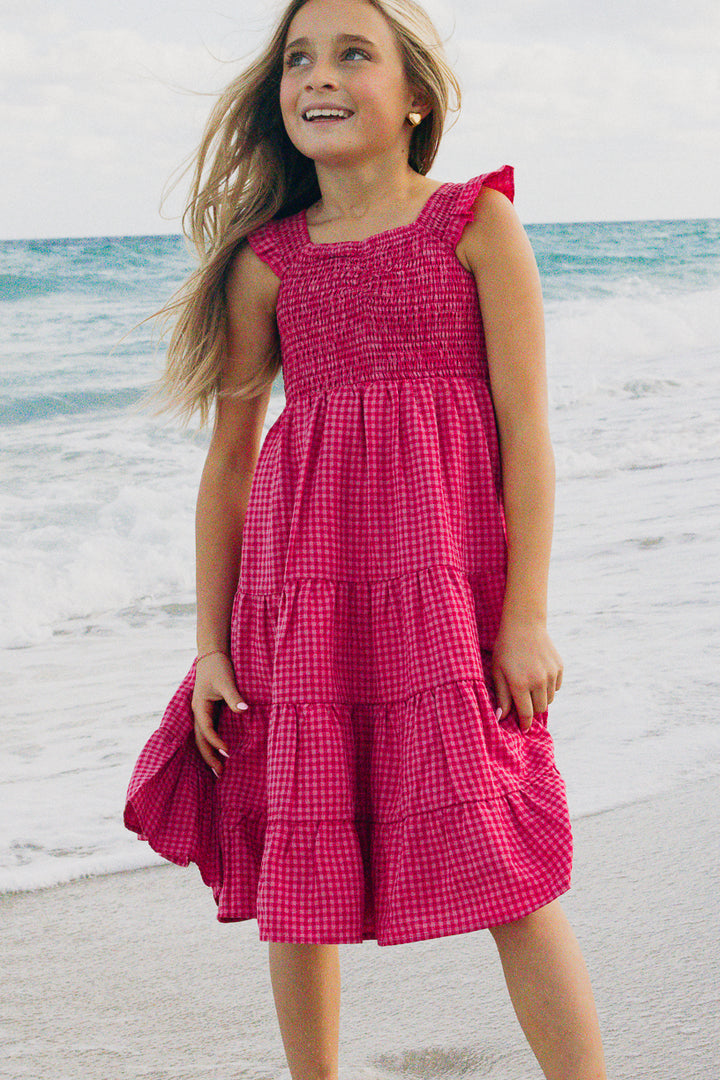 Mini Hailey Dress in Pink Gingham