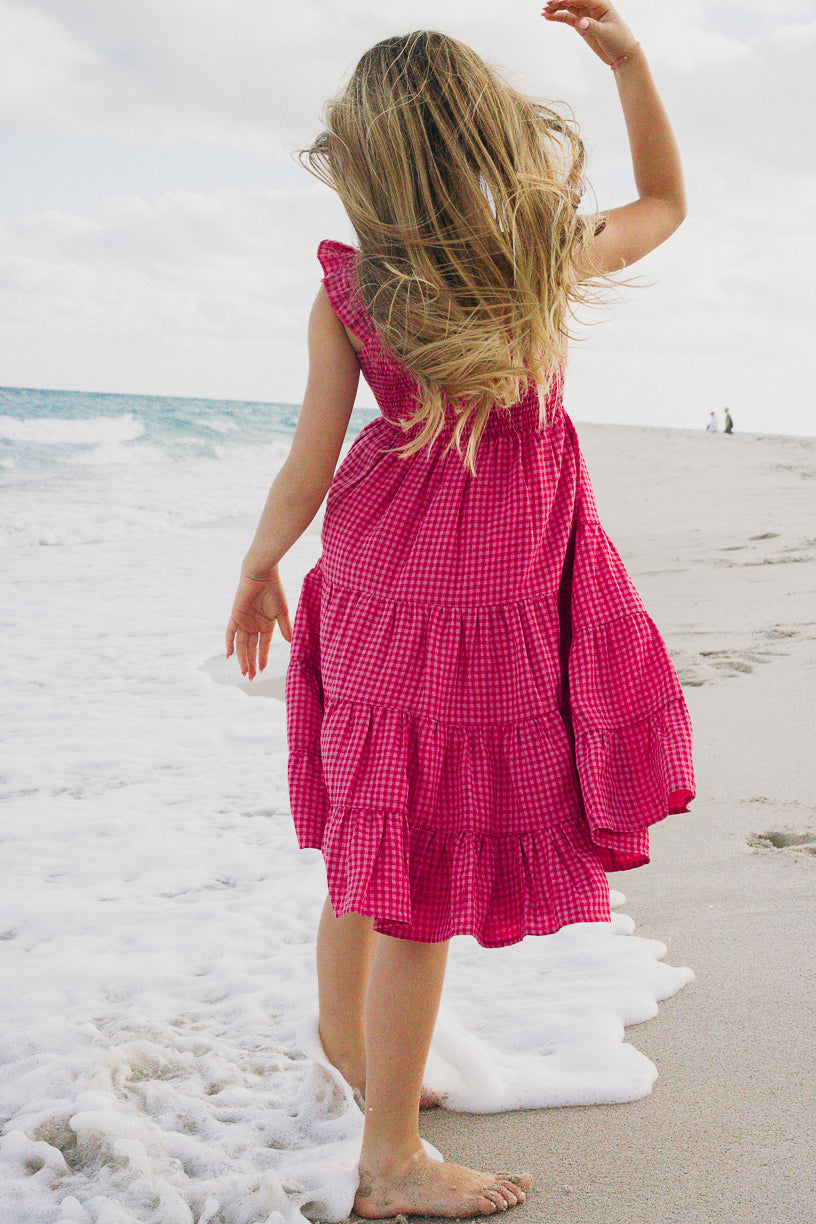 Mini Hailey Dress in Pink Gingham