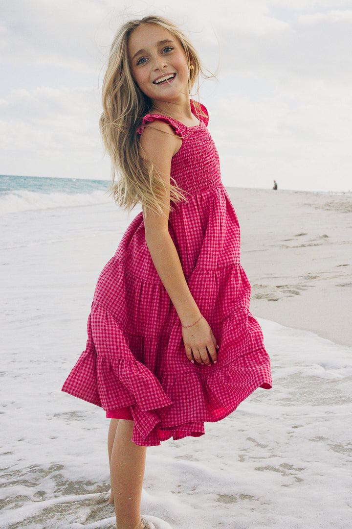 Mini Hailey Dress in Pink Gingham