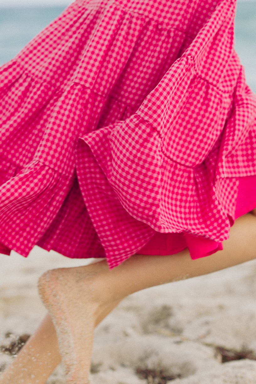 Mini Hailey Dress in Pink Gingham