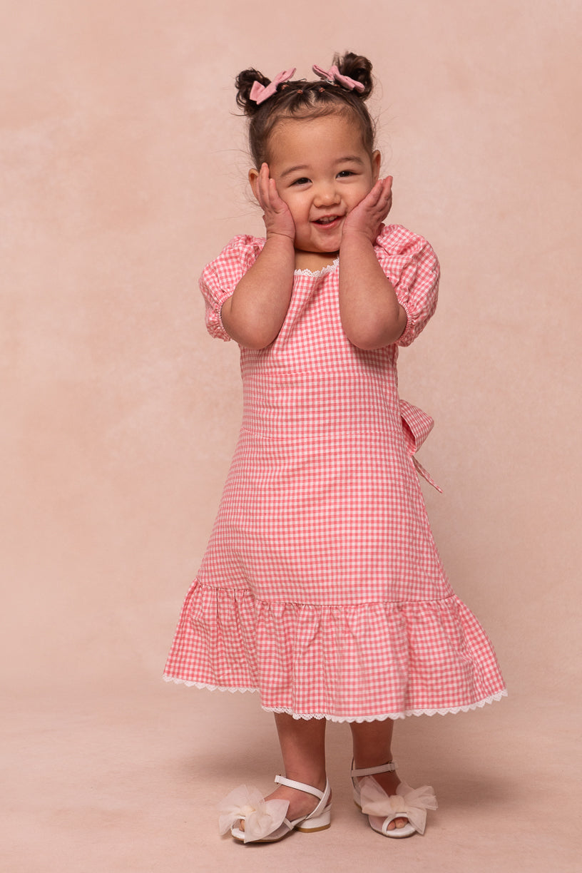 Mini Hannah Dress in Pink Gingham