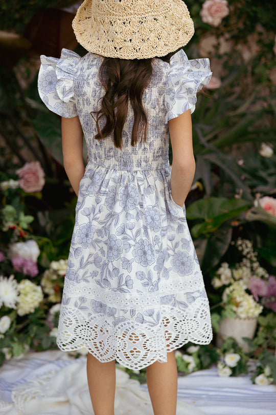 Mini Hattie Dress in Blue Floral Mini Hattie Dress in Blue Floral