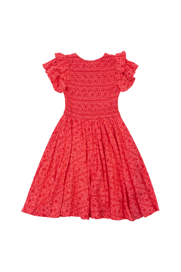Mini Hattie Dress in Crimson Pink