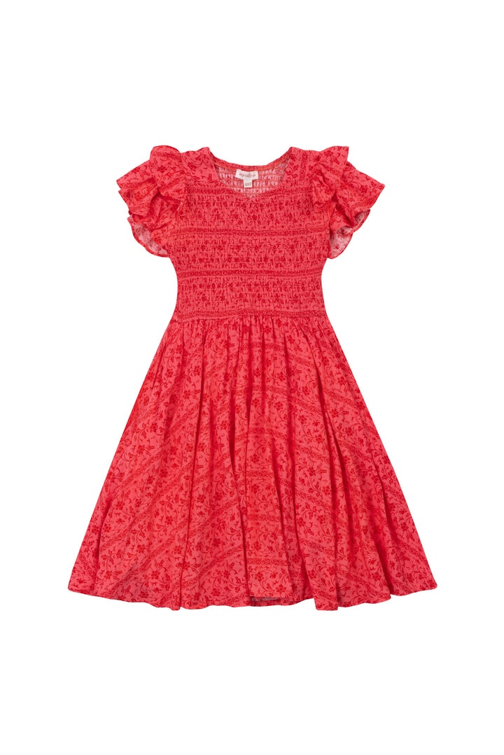 Mini Hattie Dress in Crimson Pink