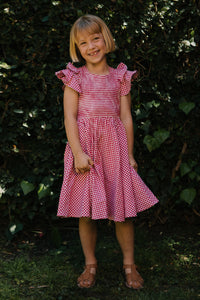 Mini Hattie Dress in Red Gingham
