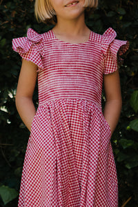 Mini Hattie Dress in Red Gingham