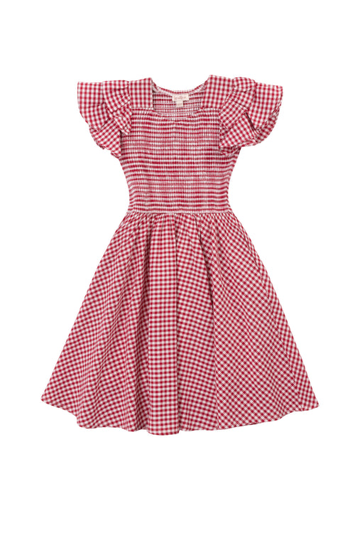 Mini Hattie Dress in Red Gingham