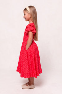 Mini Hattie Dress in Crimson Pink