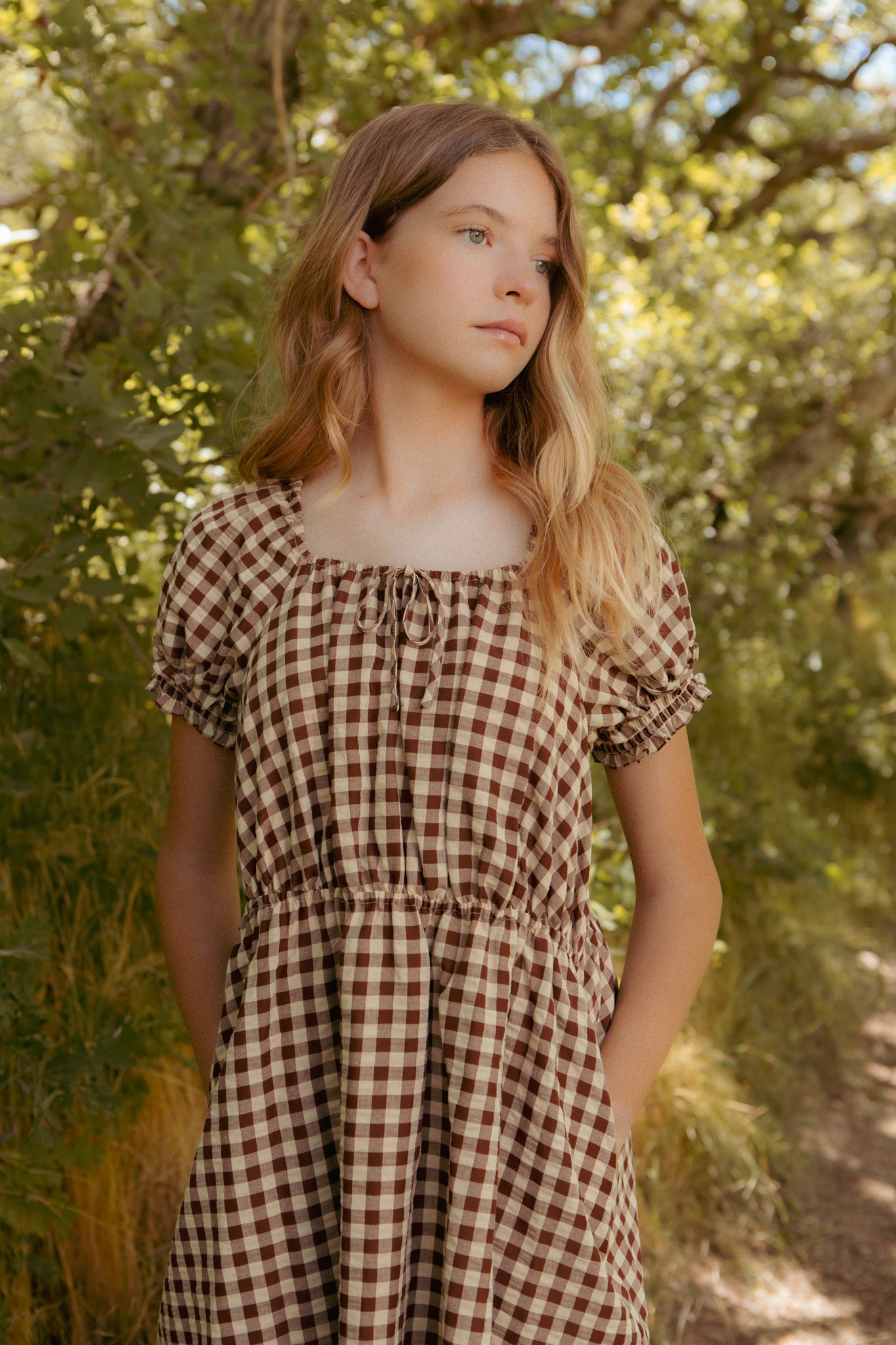 fall gingham dress Mini Kaitlyn Dress in Chocolate Gingham – Ivy City Co