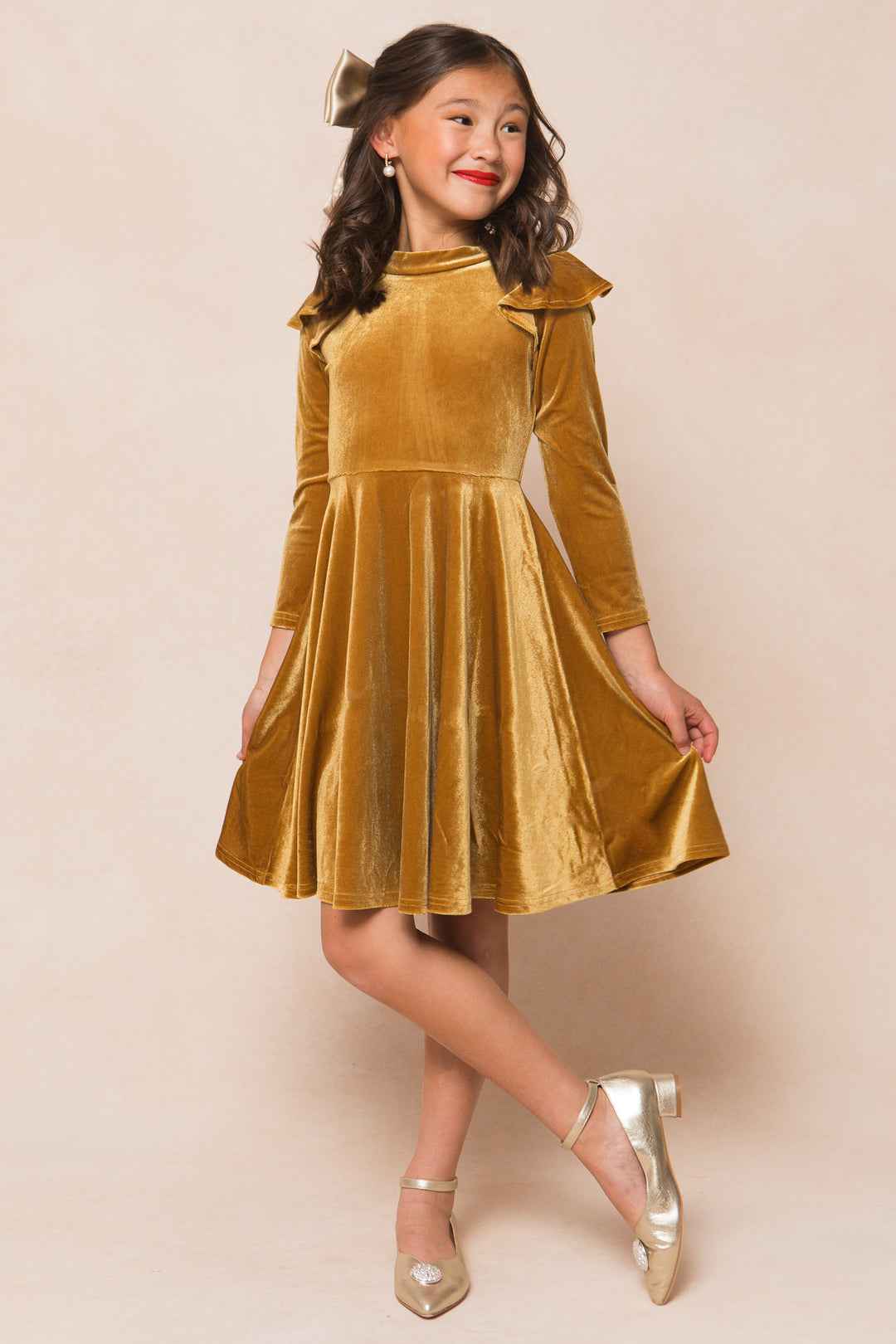 Mini La La Lady Dress in Romance Me Gold