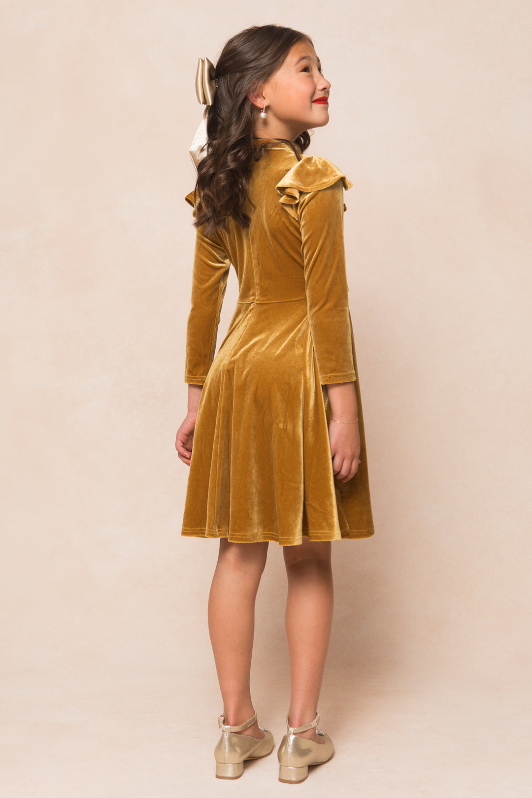 Mini La La Lady Dress in Romance Me Gold - FINAL SALE