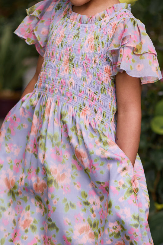Mini Lottie Dress in Vibrant English Garden 2T Mini Lottie Dress in Vibrant English Garden 2T