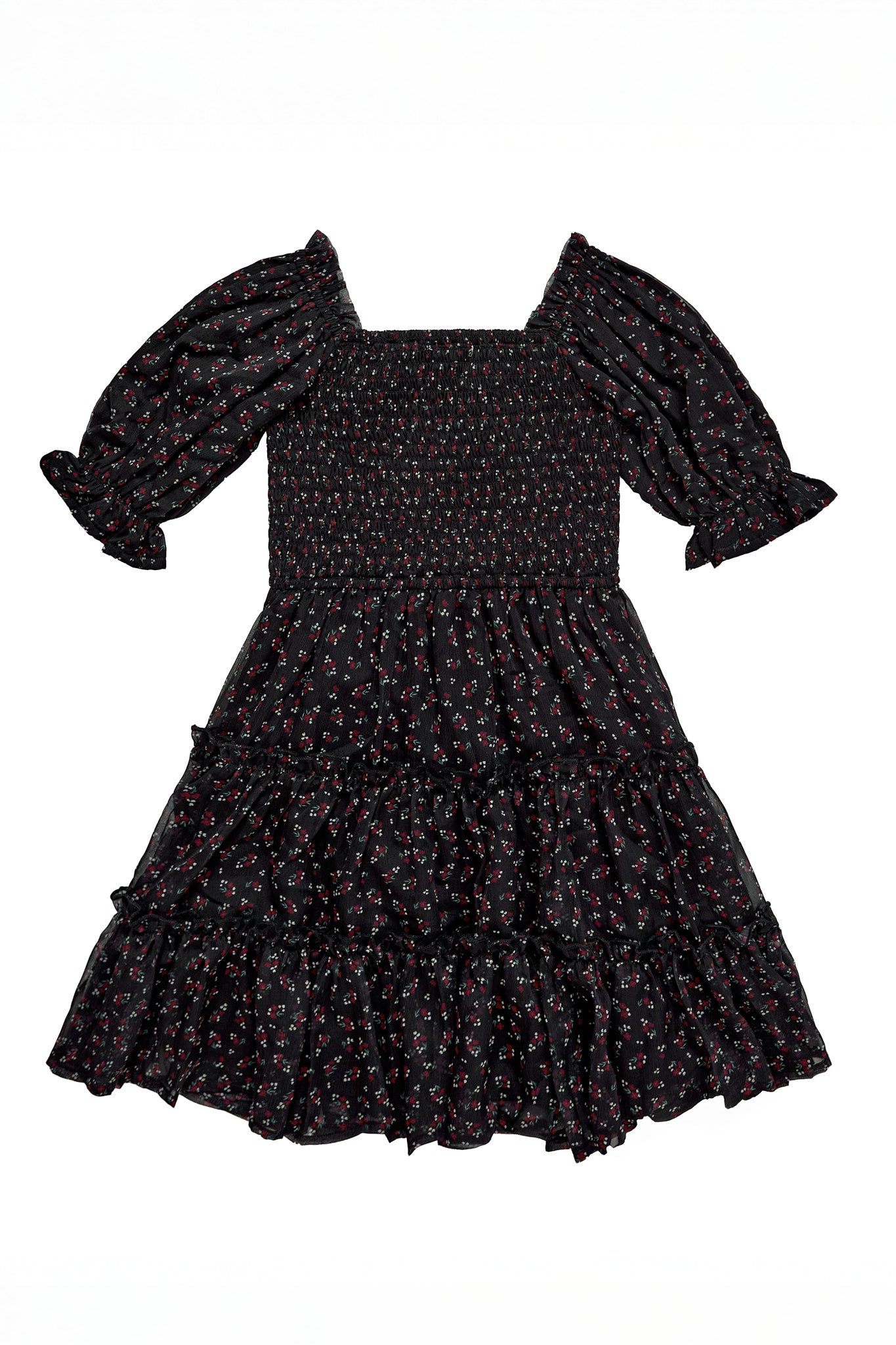 Mini Madeline Dress in Black Ditsy Floral 3T Mini Madeline Dress in Black Ditsy Floral 3T
