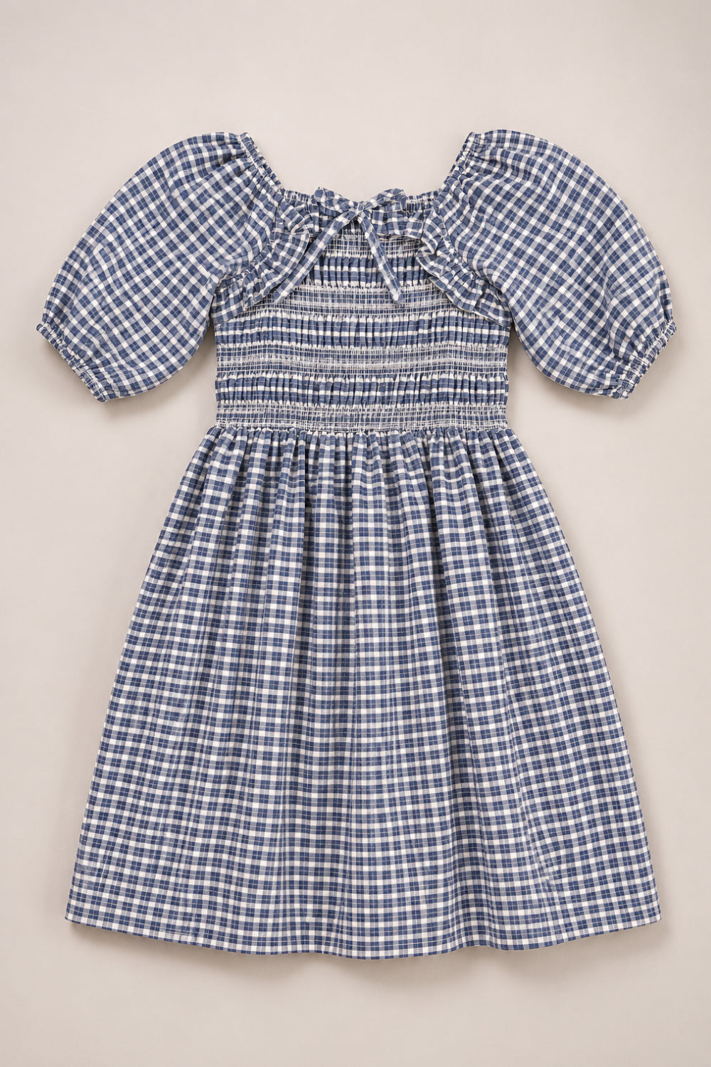 Mini Mae 3/4 Sleeve Dress in Prussian Blue Plaid – Ivy City Co