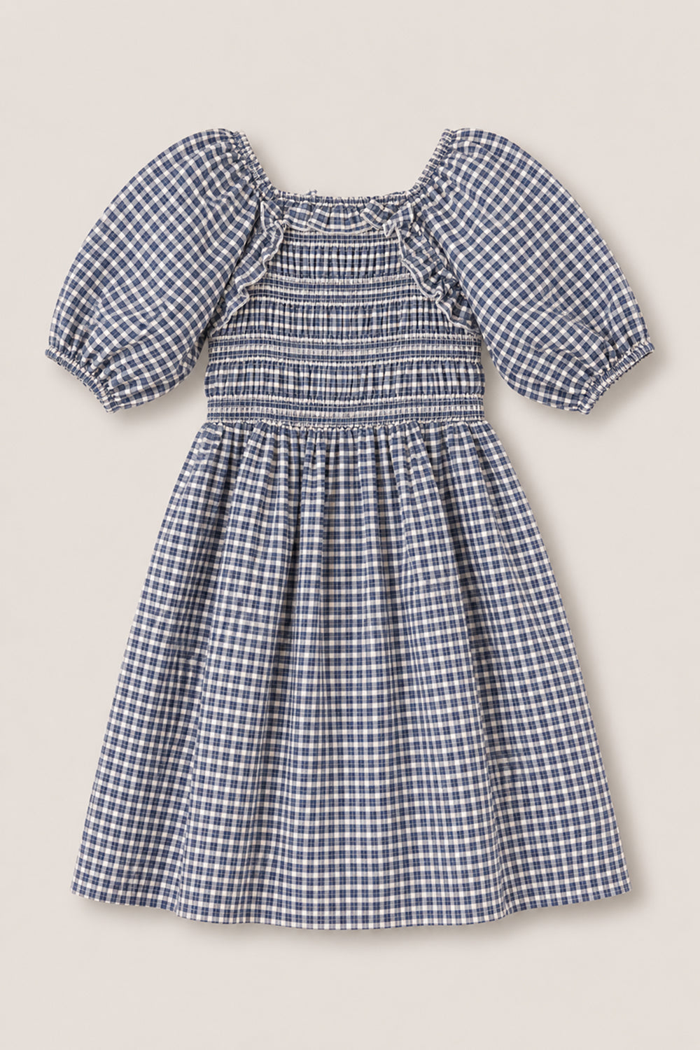 Mini Mae 3/4 Sleeve Dress in Prussian Blue Plaid – Ivy City Co