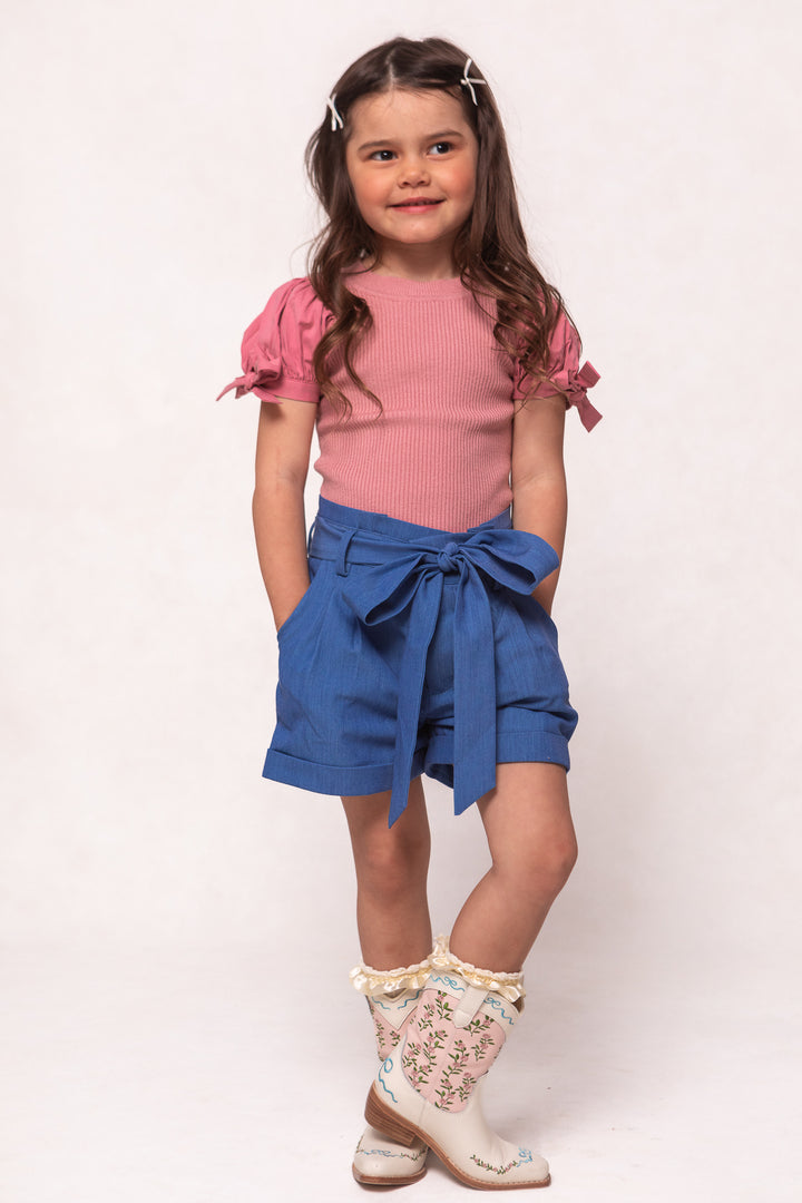 Mini Maria Shorts in Chambray