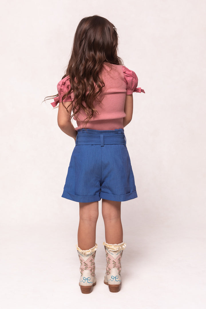 Mini Maria Shorts in Chambray