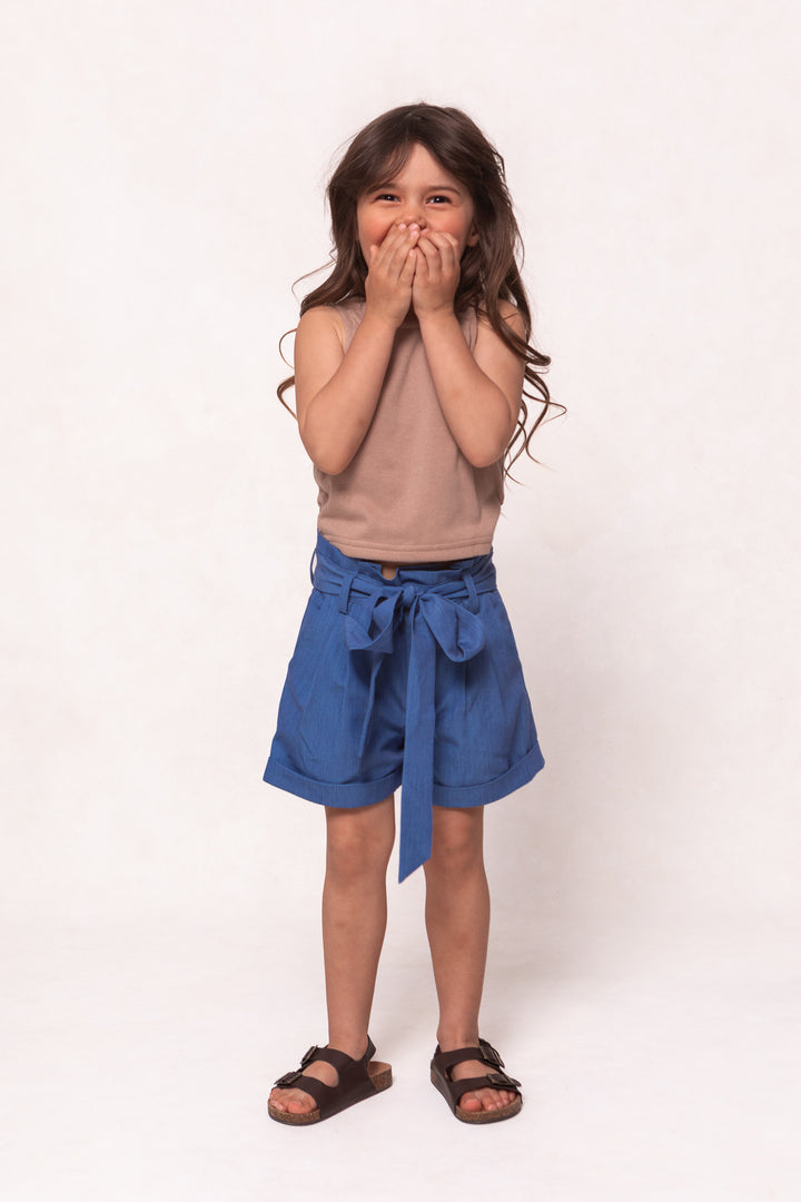 Mini Maria Shorts in Chambray
