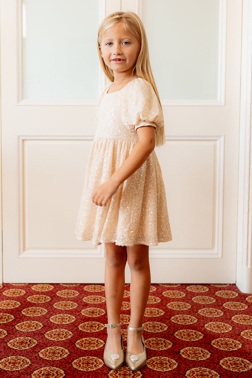 marisol mini dress Mini Marisol Dress in Cream Sequin 11/12