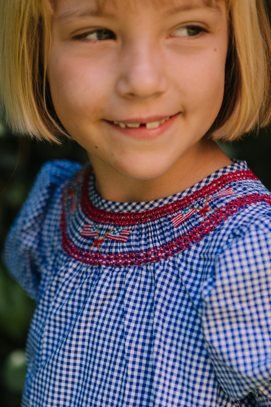 Mini Martha Dress in Blue Gingham