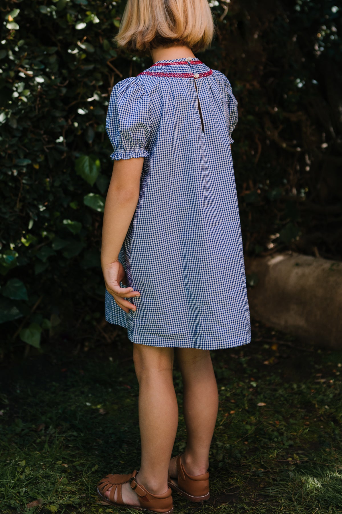 Mini Martha Dress in Blue Gingham