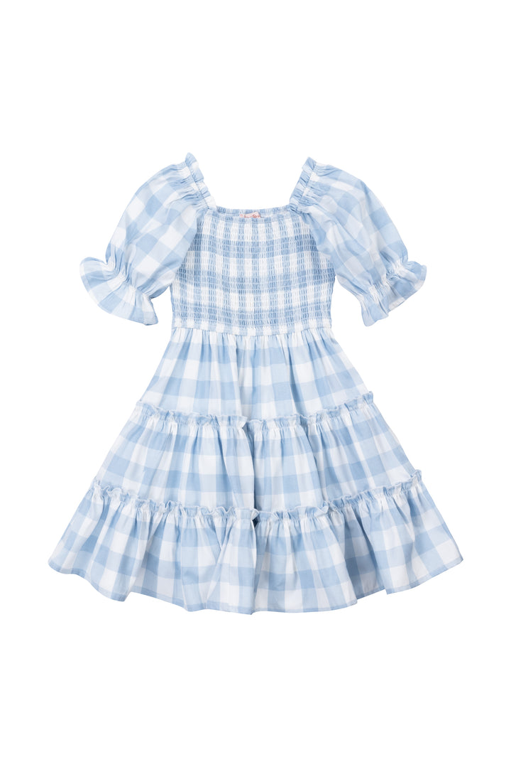 Mini Mia Gingham Dress in Blue