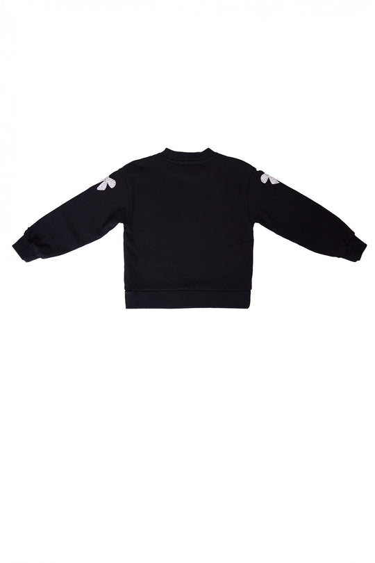 black sweatshirt against a white background