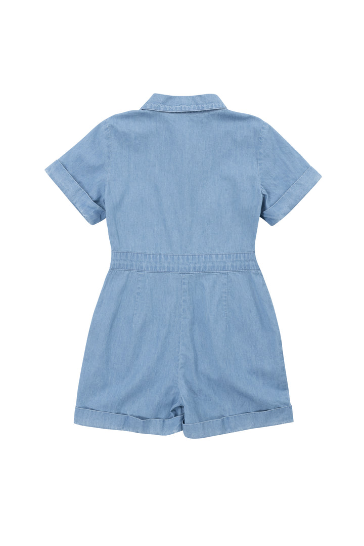 Mini Natalia Romper in Chambray