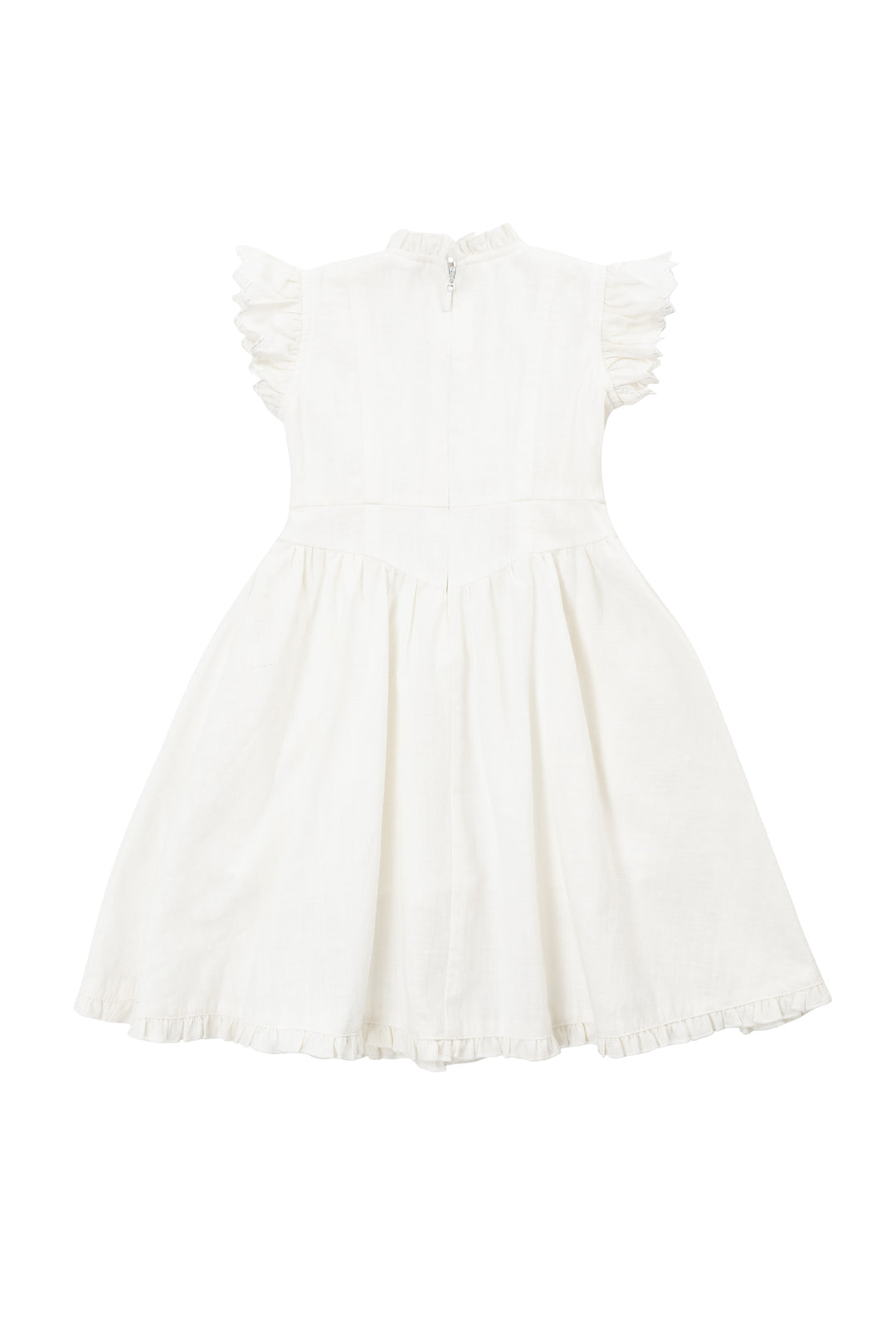 Mini Nelly Dress in White Denim