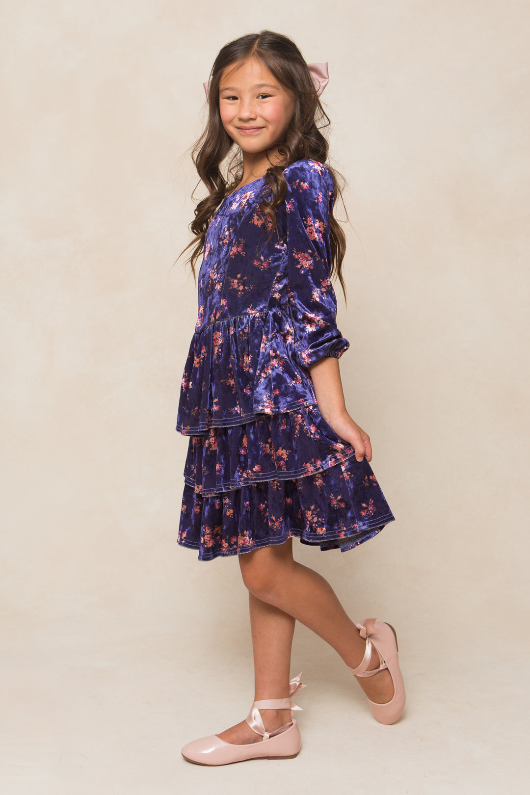 Mini Nikki Dress in Velvet Floral