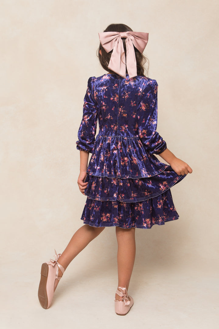 Mini Nikki Dress in Velvet Floral