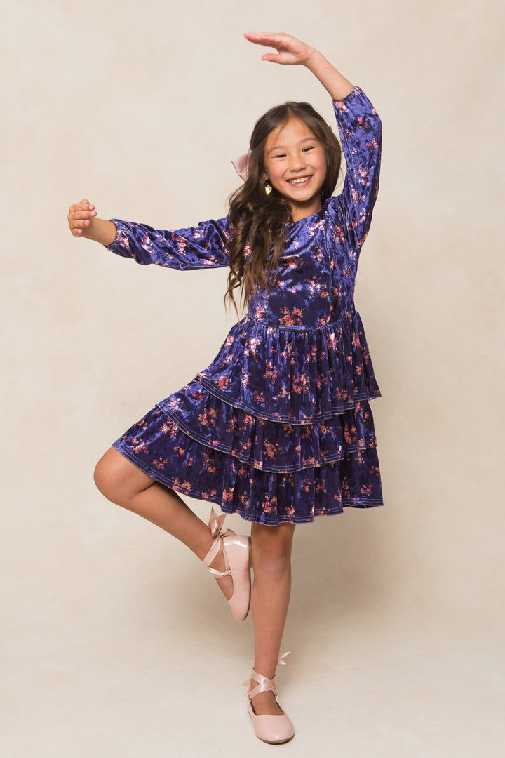 Mini Nikki Dress in Velvet Floral