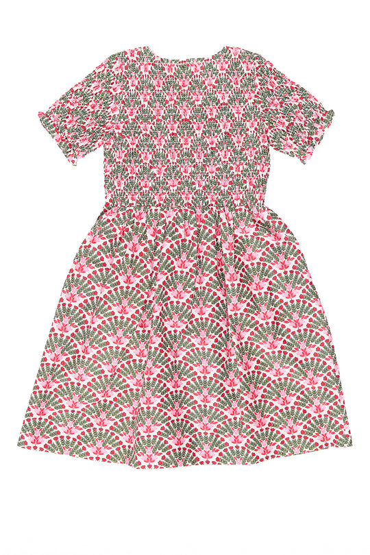 Floral patterned dress on a white background