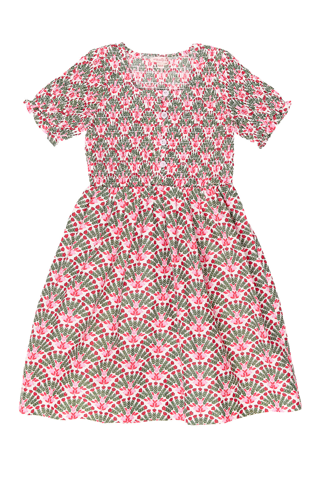 Floral patterned dress on a white background