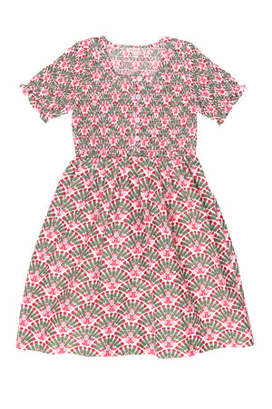 Floral patterned dress on a white background