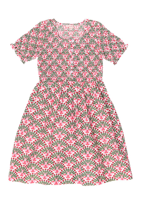Floral patterned dress on a white background