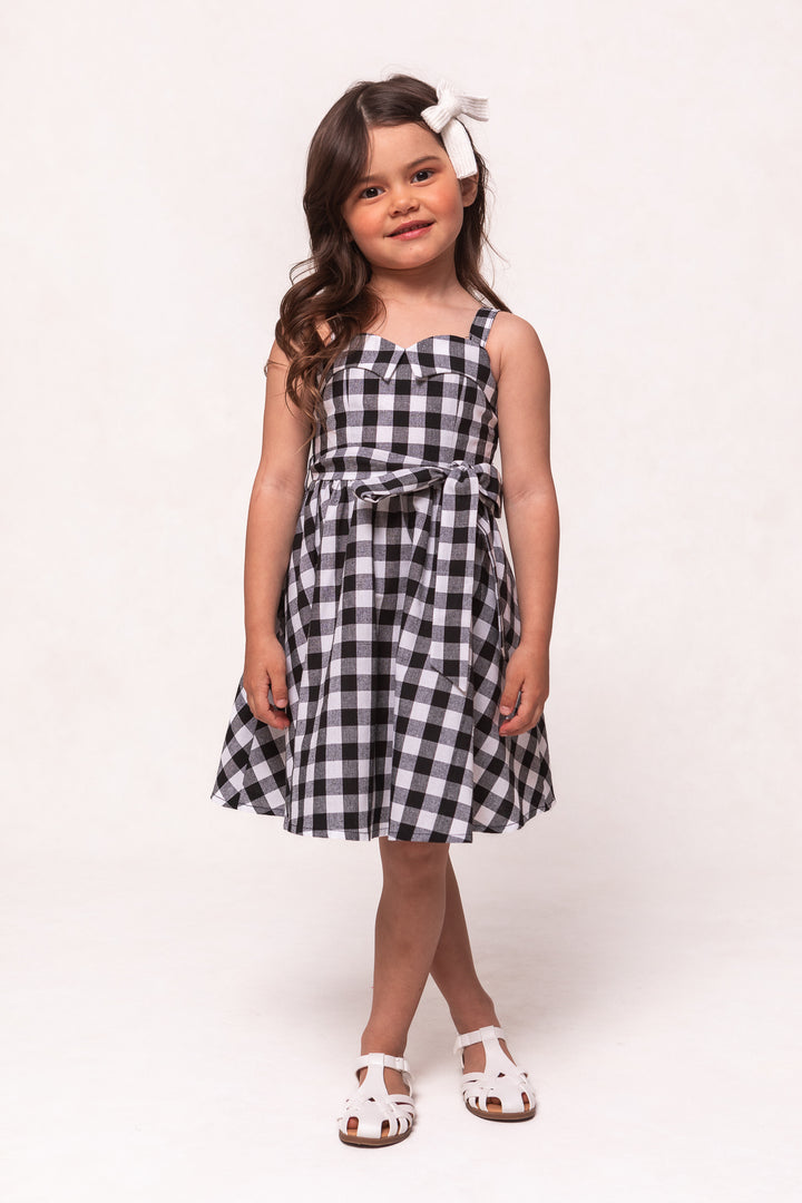 Mini Patty Dress in Black Gingham